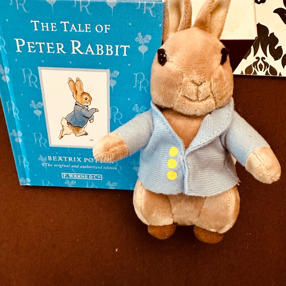 Peter Rabbit, Beatrix Potter book and cuddly toy